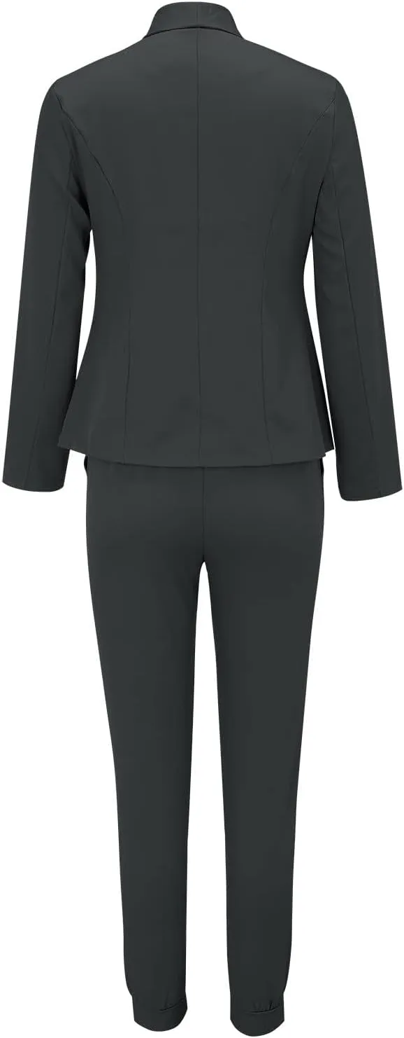 Pants Suits for Women 2 Piece Set Business Casual Outfits Blazer Work Office Jackets and Pencil Pants Dressy Suit