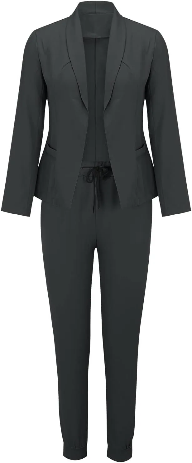 Pants Suits for Women 2 Piece Set Business Casual Outfits Blazer Work Office Jackets and Pencil Pants Dressy Suit