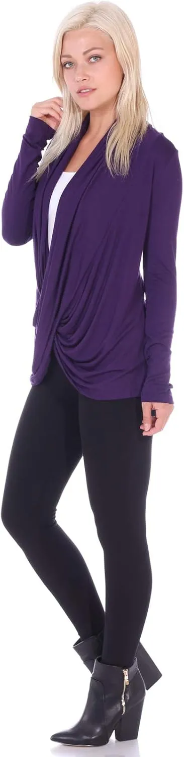 Popana Womens Casual Long Sleeve Criss Cross Fall Cardigan Plus Size Made in USA