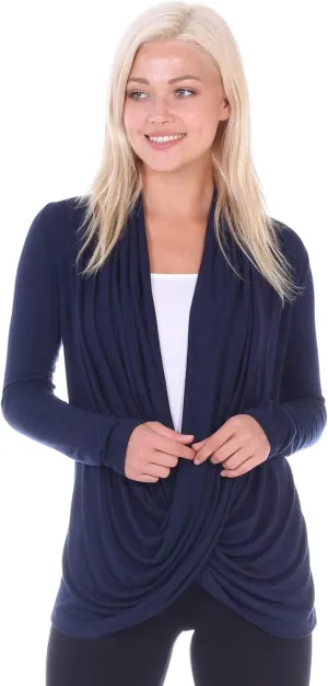 Popana Womens Casual Long Sleeve Criss Cross Fall Cardigan Plus Size Made in USA