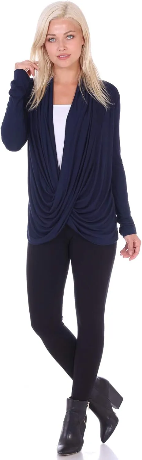 Popana Womens Casual Long Sleeve Criss Cross Fall Cardigan Plus Size Made in USA