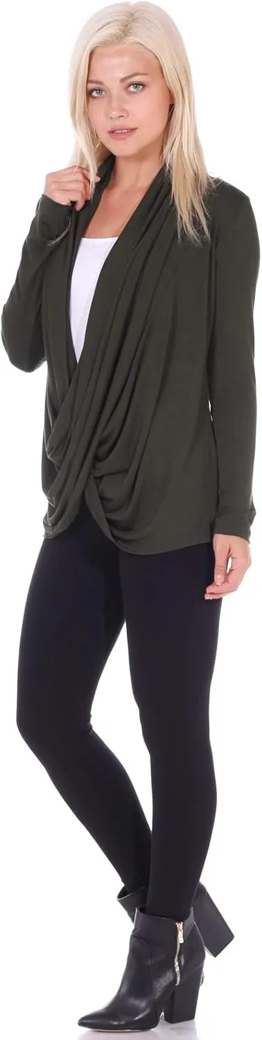 Popana Womens Casual Long Sleeve Criss Cross Fall Cardigan Plus Size Made in USA