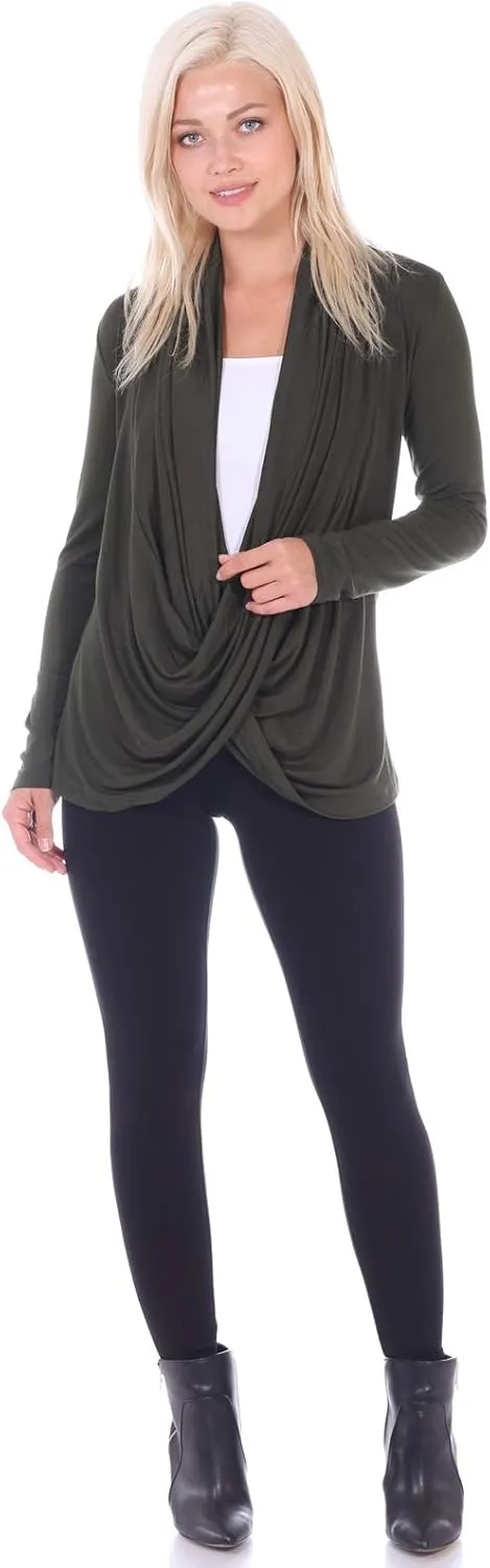 Popana Womens Casual Long Sleeve Criss Cross Fall Cardigan Plus Size Made in USA