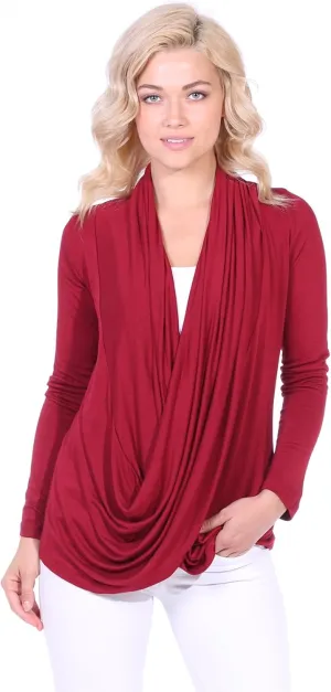 Popana Womens Casual Long Sleeve Criss Cross Fall Cardigan Plus Size Made in USA