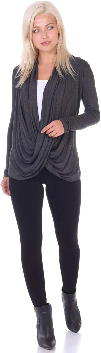Popana Womens Casual Long Sleeve Criss Cross Fall Cardigan Plus Size Made in USA