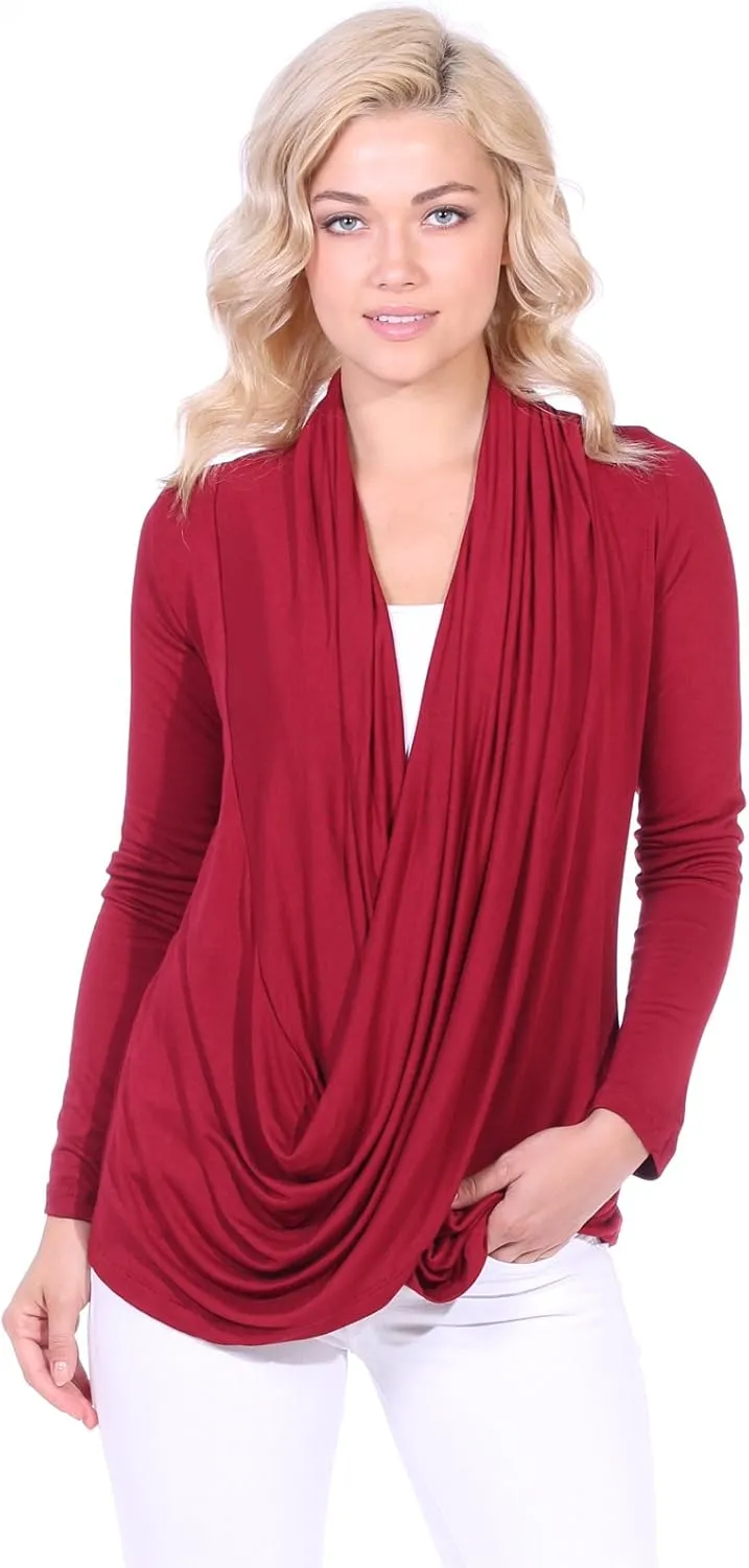 Popana Womens Casual Long Sleeve Criss Cross Fall Cardigan Plus Size Made in USA