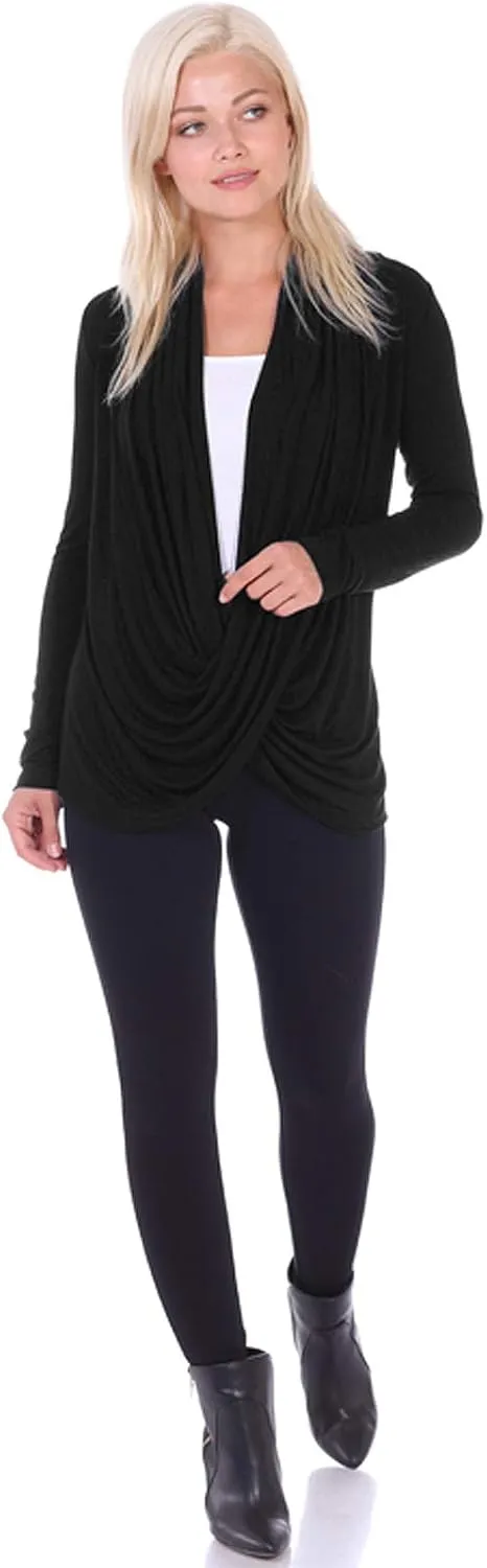 Popana Womens Casual Long Sleeve Criss Cross Fall Cardigan Plus Size Made in USA