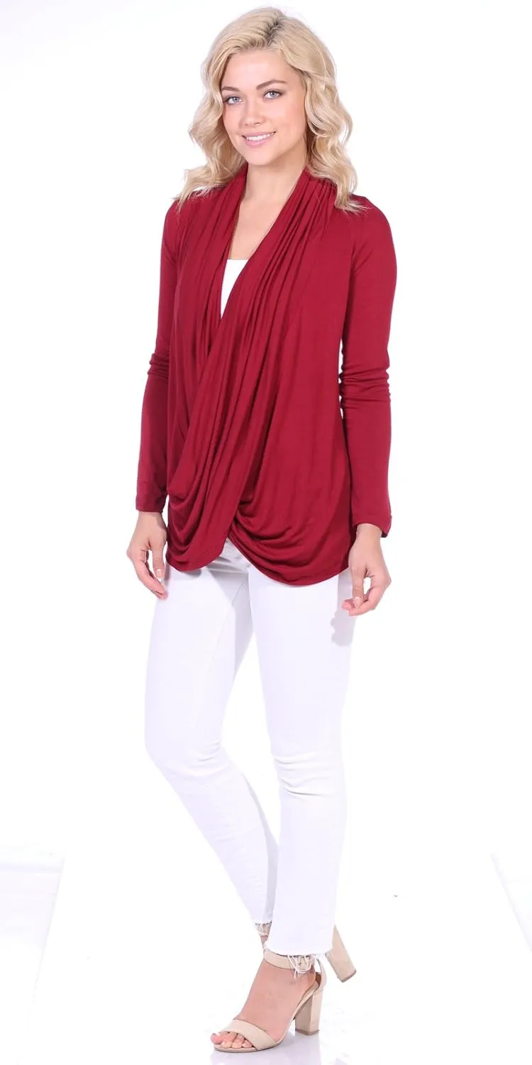 Popana Womens Casual Long Sleeve Criss Cross Fall Cardigan Plus Size Made in USA