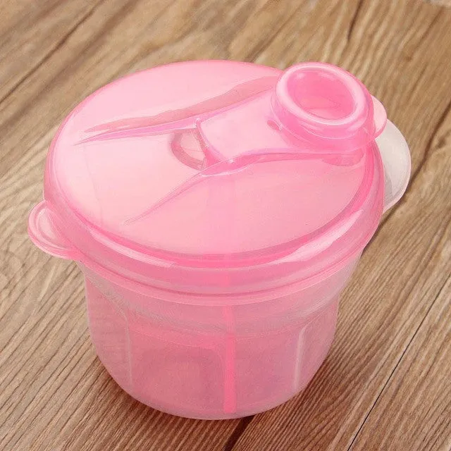 Portable Plastic Baby Milk Box Feeding Powder Dispenser Container Three Lattice Compartment Infant Food Storage High Quality
