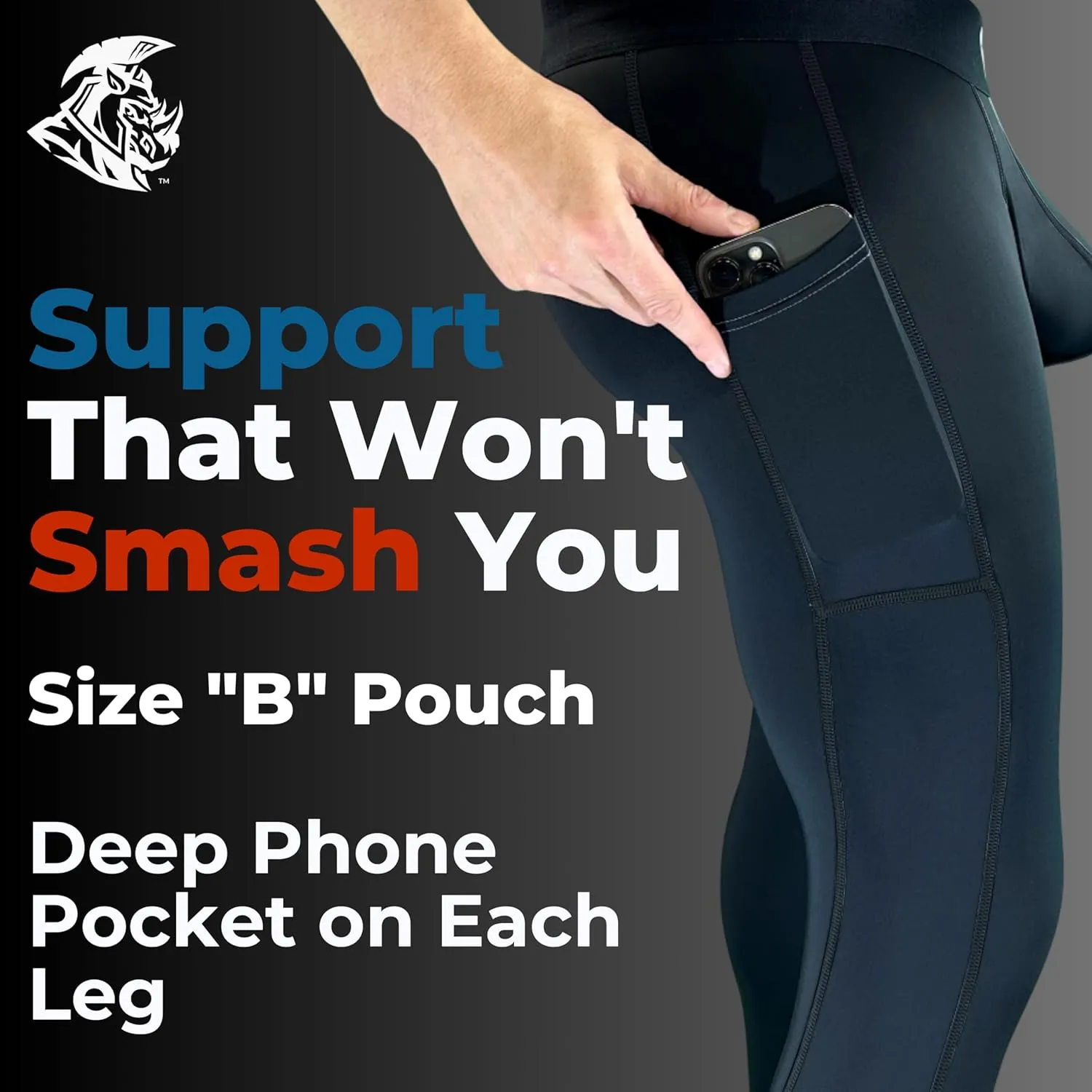 Real Men ABCD Pouch Compression Pants - 1, 2 & 3 Pack, Mens Leggings, Yoga Pants, Tights, Base Layer Men Cold Weather