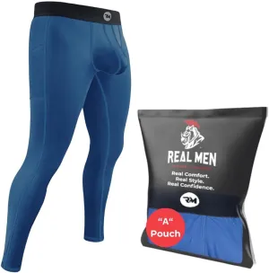 Real Men ABCD Pouch Compression Pants - 1, 2 & 3 Pack, Mens Leggings, Yoga Pants, Tights, Base Layer Men Cold Weather