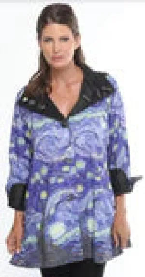 Reversible & Water Repellent Jacket- Starry Night/Van Gogh