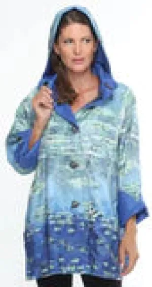 Reversible & Water Repellent Jacket- Waterlilies/Monet