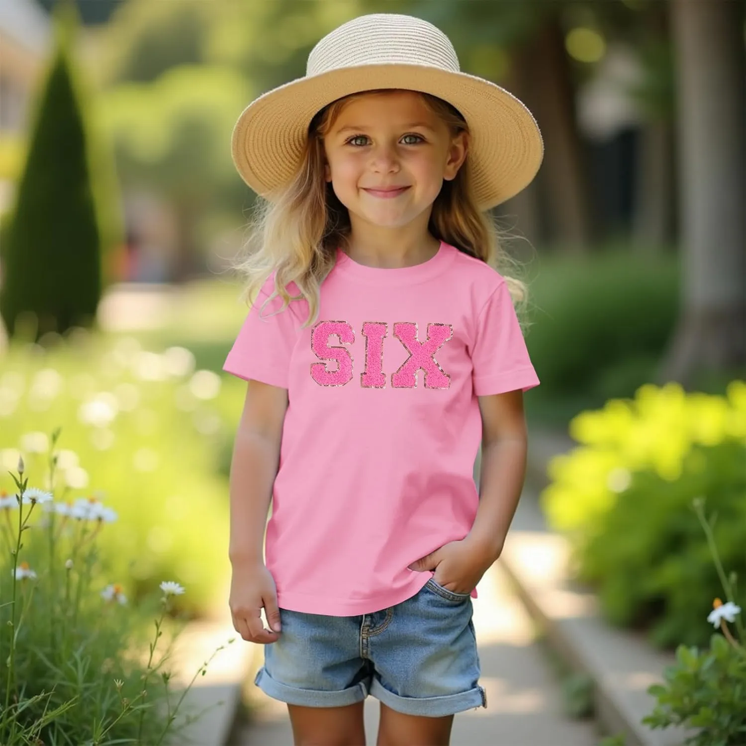 Ritatte Birthday Girl Shirt Kids Girls 5th 6th 7th 8th 9th 10th T-Shirts Sequin Embroidered Party Outfit 5-10 Years
