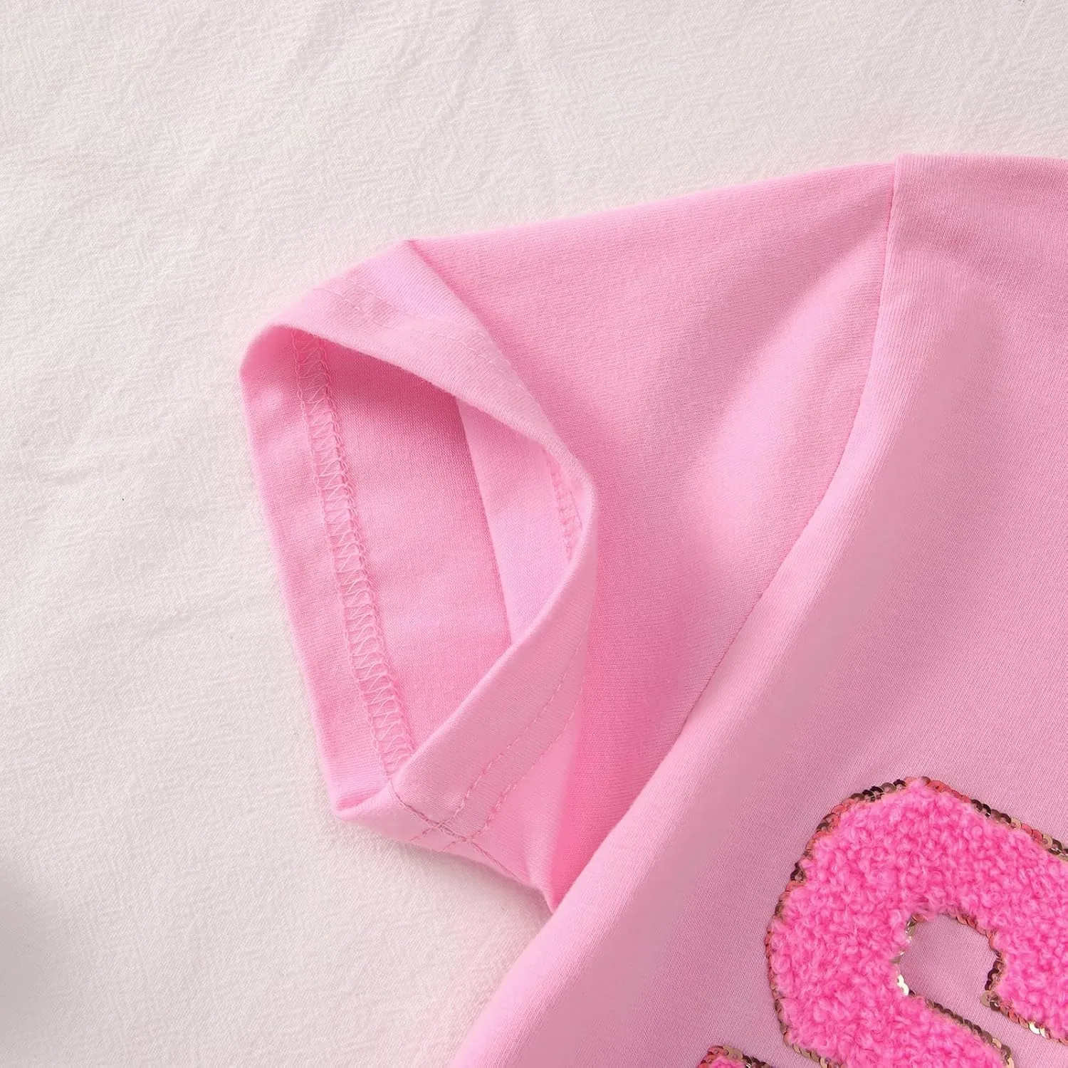 Ritatte Birthday Girl Shirt Kids Girls 5th 6th 7th 8th 9th 10th T-Shirts Sequin Embroidered Party Outfit 5-10 Years