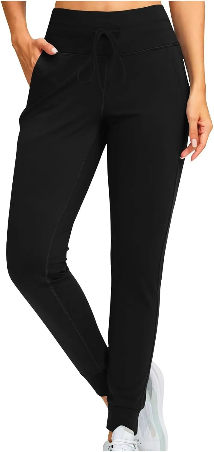 RKSTN Womens Fall Winter Yoga Pants Fleece Lined Leggings High Waist Drawstring Stretchy Sports Running Fitness Pant