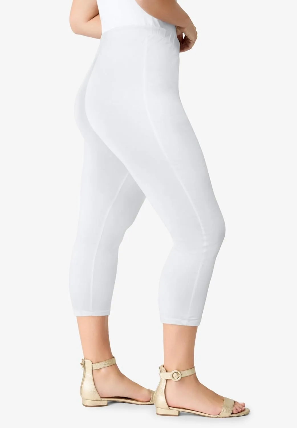 Roaman's Women's Plus Size Essential Stretch Capri Legging
