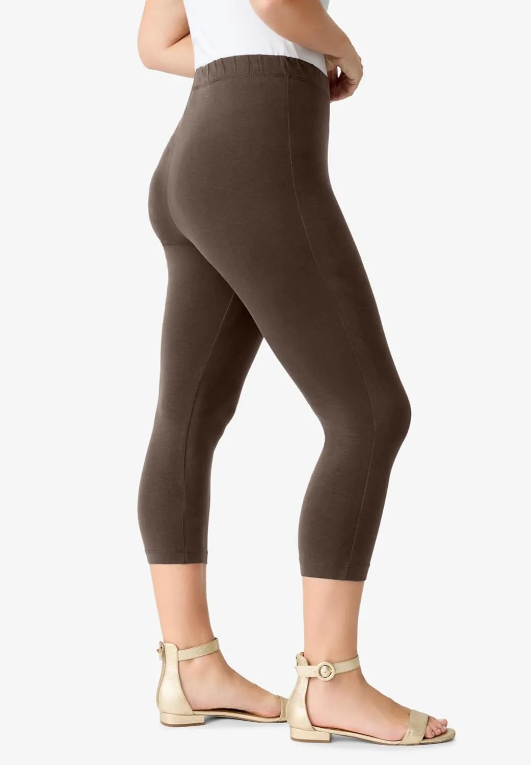 Roaman's Women's Plus Size Essential Stretch Capri Legging