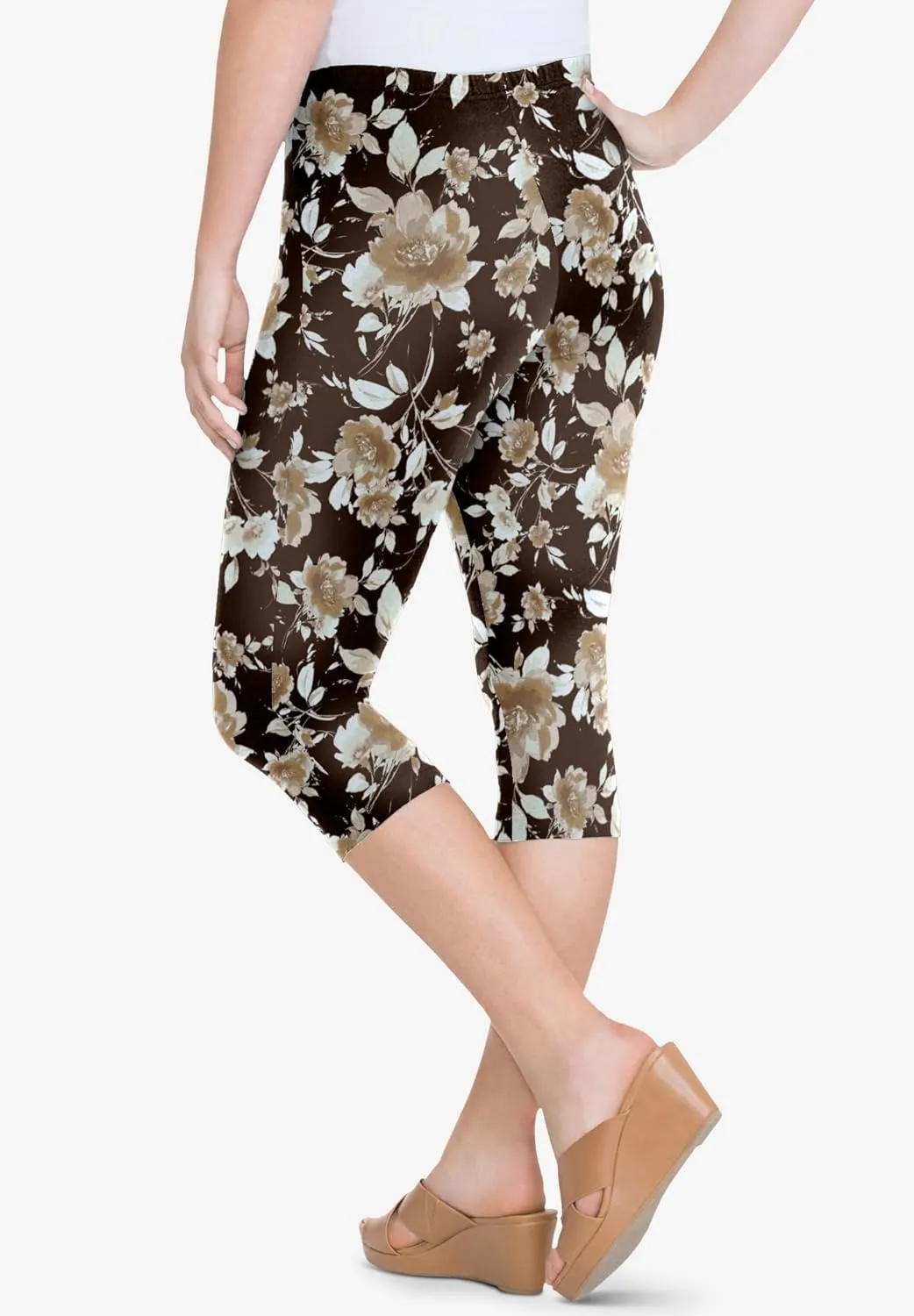 Roaman's Women's Plus Size Essential Stretch Capri Legging