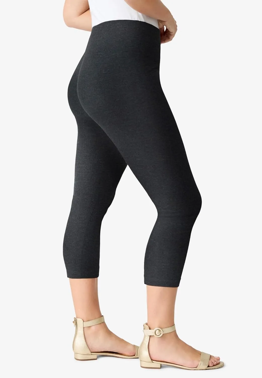 Roaman's Women's Plus Size Essential Stretch Capri Legging