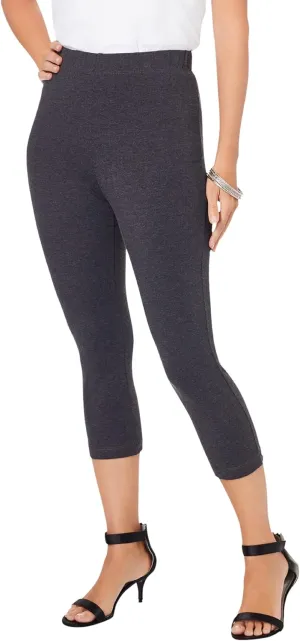 Roaman's Women's Plus Size Essential Stretch Capri Legging