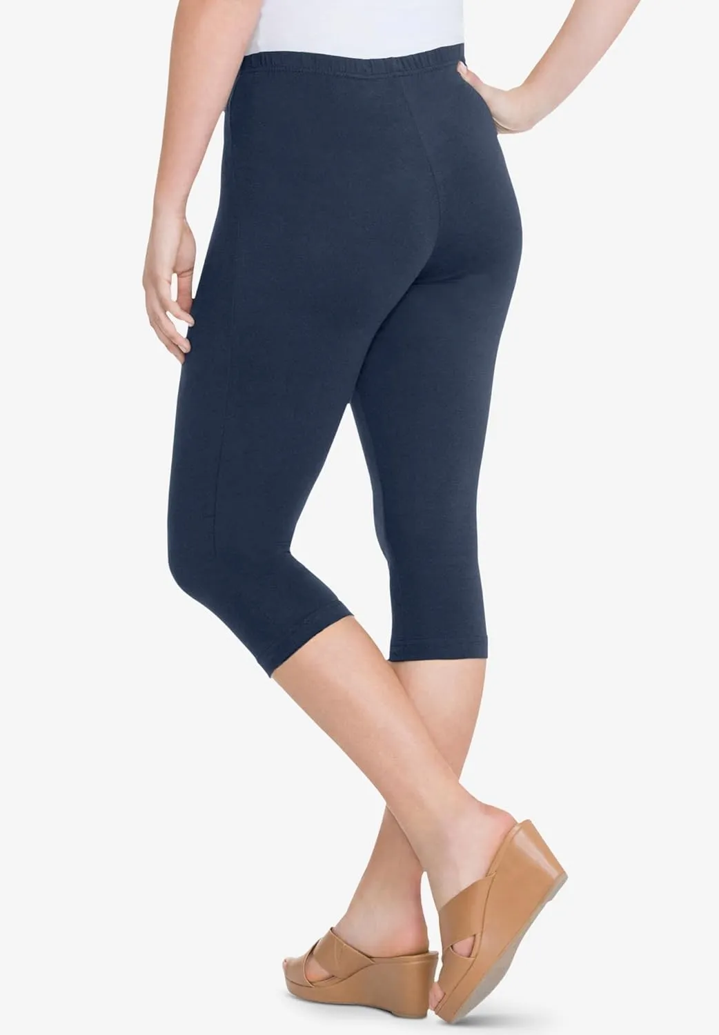 Roaman's Women's Plus Size Essential Stretch Capri Legging