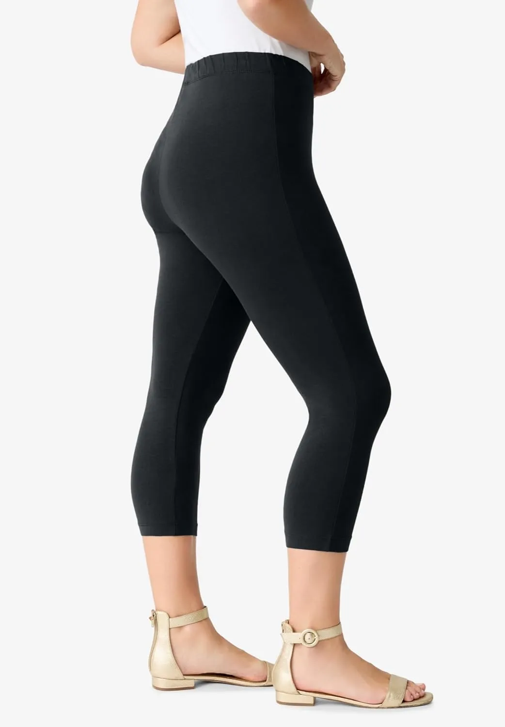 Roaman's Women's Plus Size Essential Stretch Capri Legging
