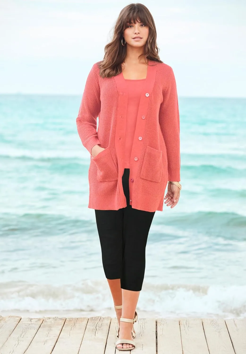 Roaman's Women's Plus Size Essential Stretch Capri Legging