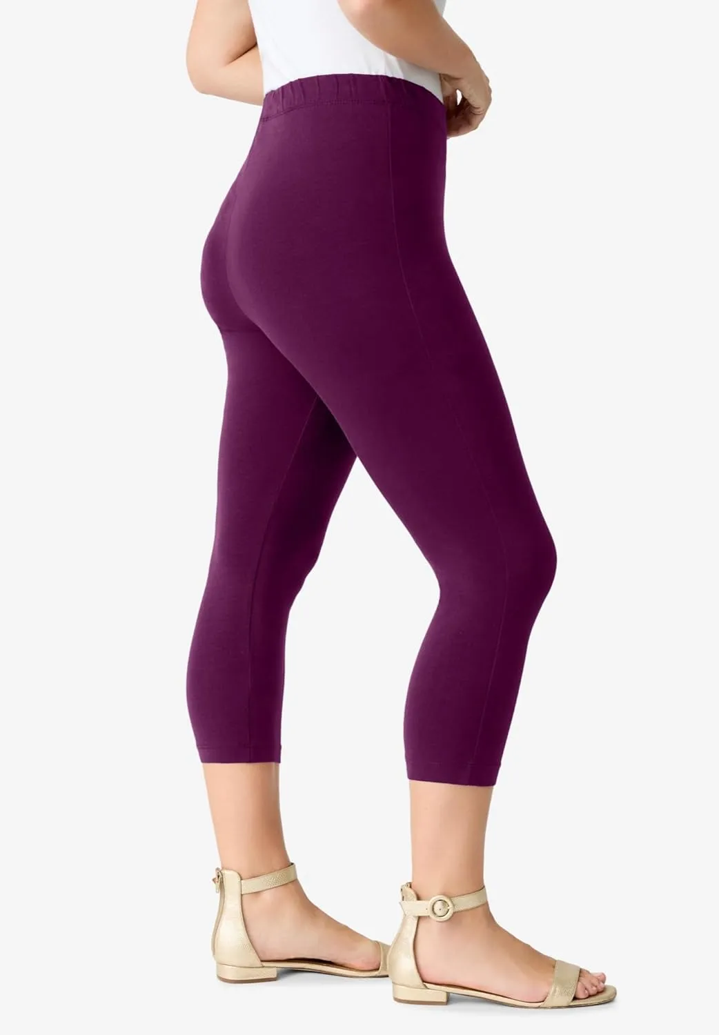 Roaman's Women's Plus Size Essential Stretch Capri Legging