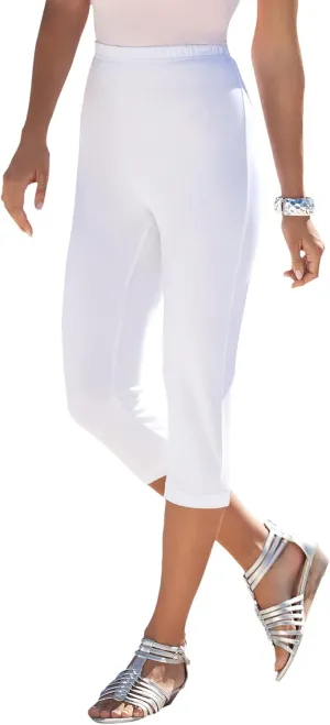 Roaman's Women's Plus Size Essential Stretch Capri Legging