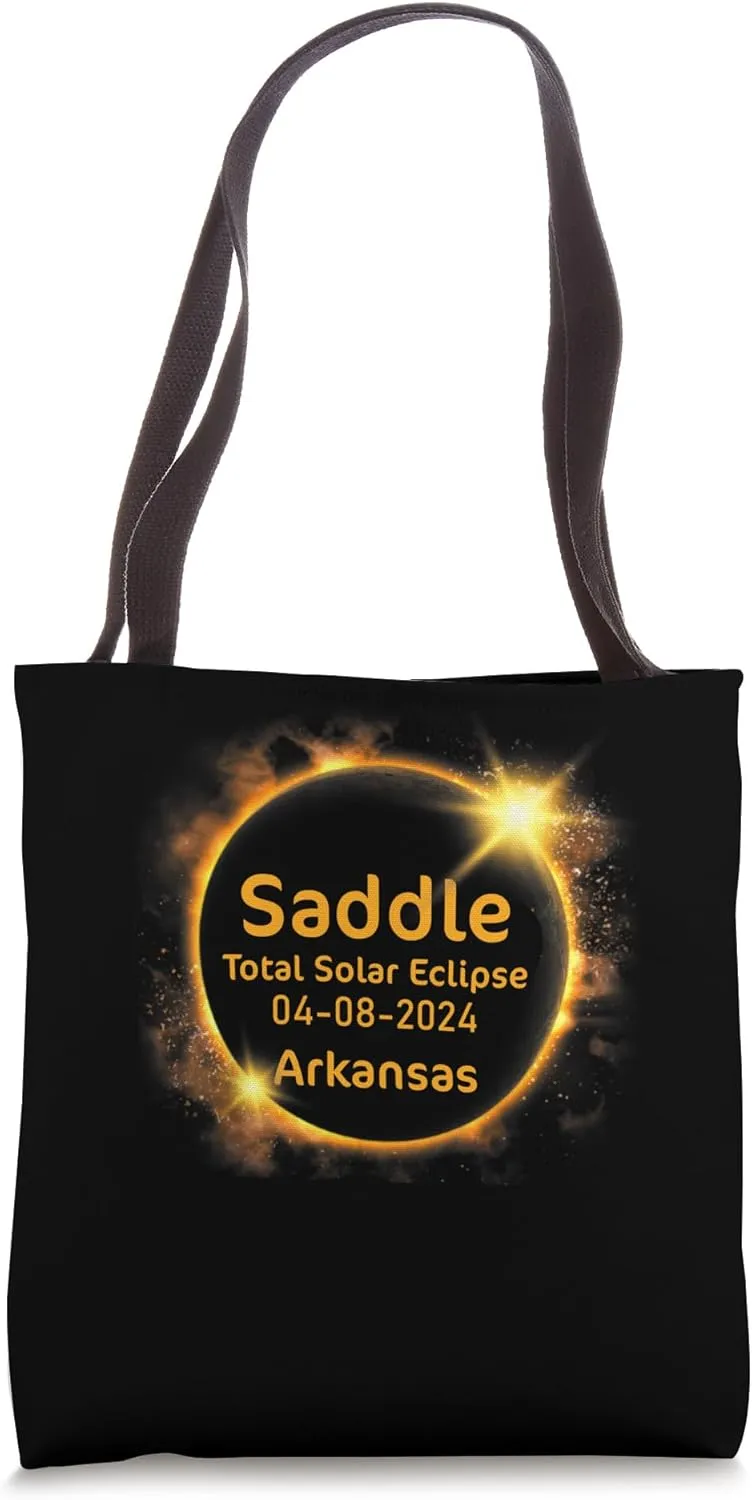 Saddle, Arkansas Totality Total Solar Eclipse April 8 2024 Tote Bag