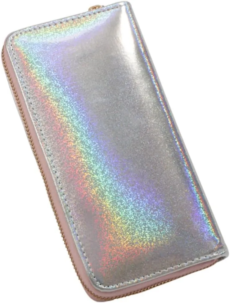 SAFIGLE Lady Zipper Purse Fashion Handbag Multi-function Storage Bag Stylish Phone Bag Wallet Silver
