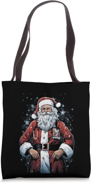 Santa Claus Christmas Doctor Nurse Medical Xmas Gift Tote Bag