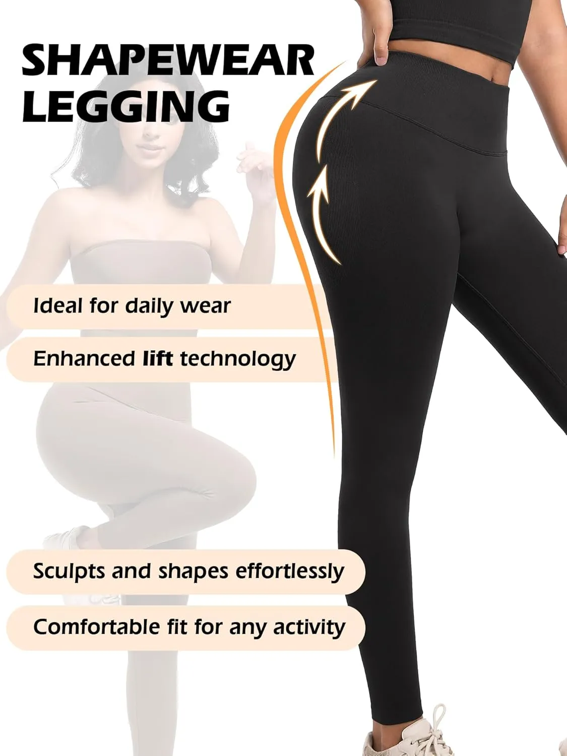 Shapewear Legging Panty Butt Lift High-Waisted Compression Tummy Control Leggings for Women Thigh Slimmer Body Shaper