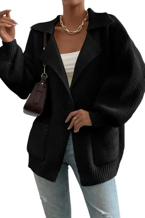 SHEWIN Women Open Front Knit Sweater Button Casual Long Sleeve V Neck Cardigan