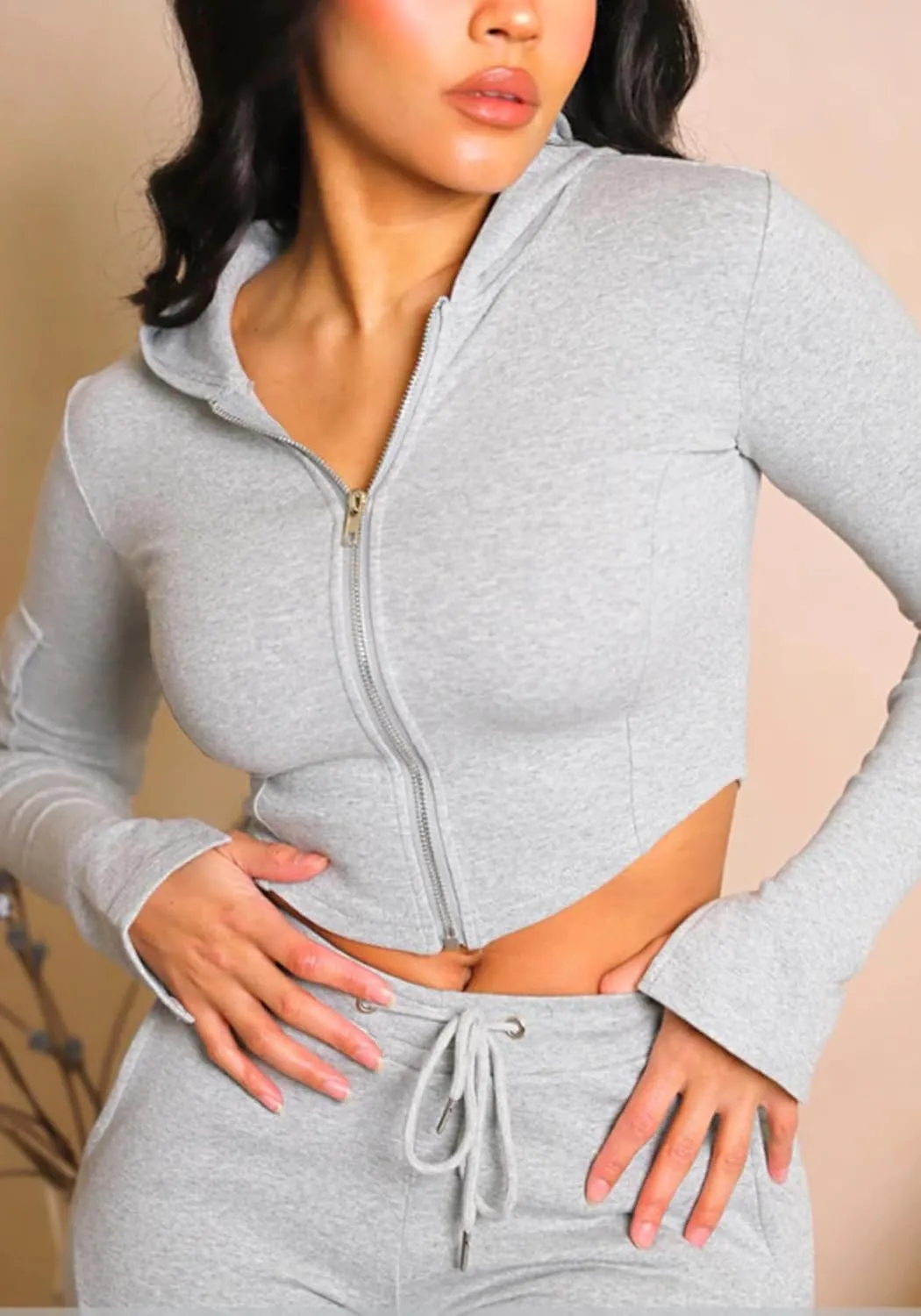 SHINFY Women's 2 Piece Outfits Bodycon Cropped Hoodie Cargo Sweatpants Leggings Jogger Sweatsuits Tracksuit