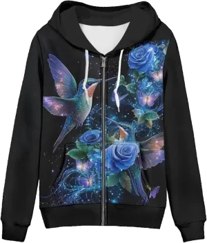 Showudesigns Zip Up Women's Hoodies & Sweatshirts XS-5XL