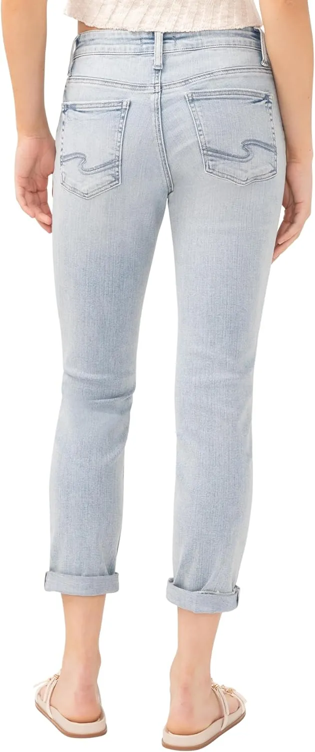 Silver Jeans Co. Women's Boyfriend Mid Rise Slim Leg Jeans