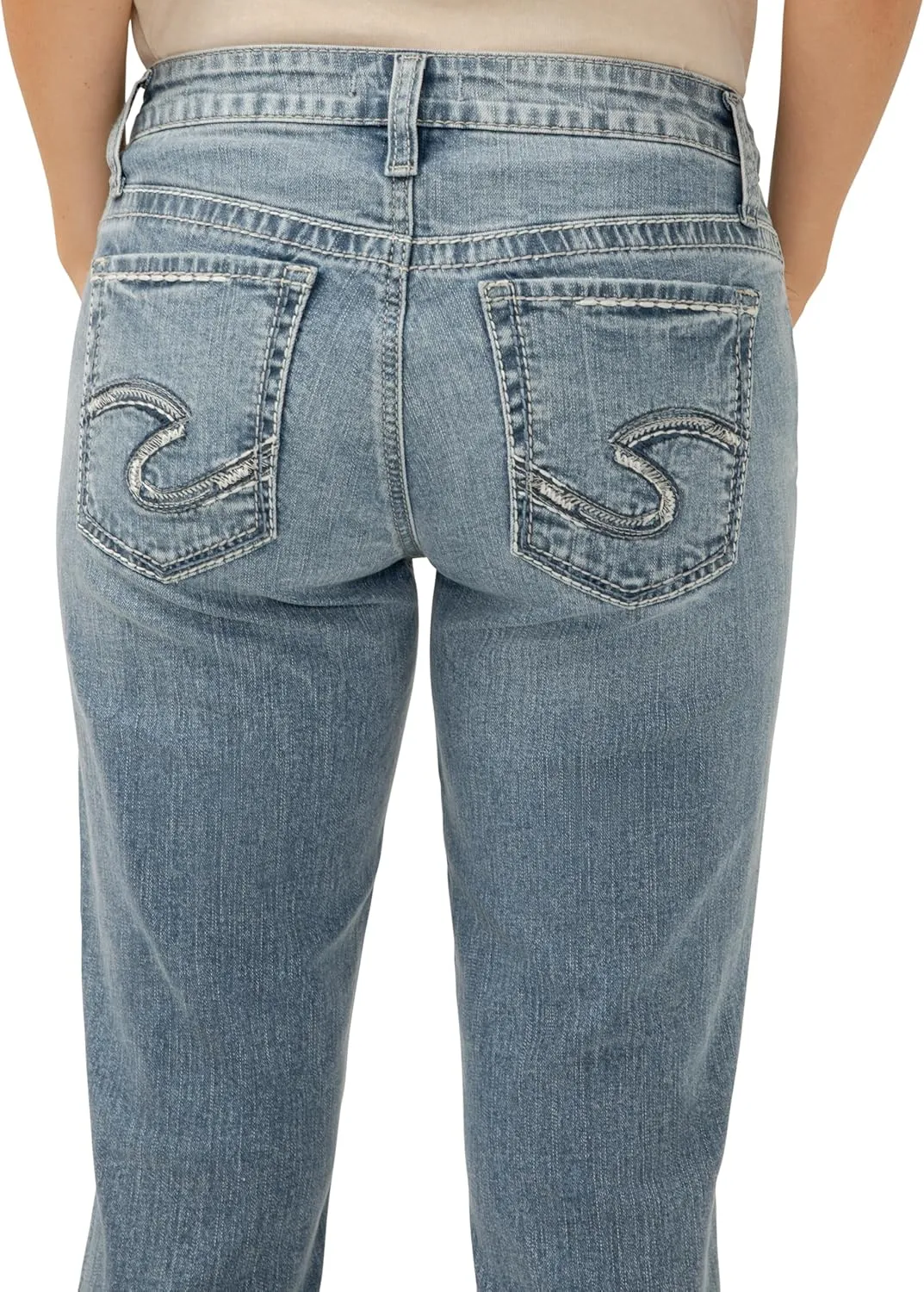 Silver Jeans Co. Women's Boyfriend Mid Rise Slim Leg Jeans