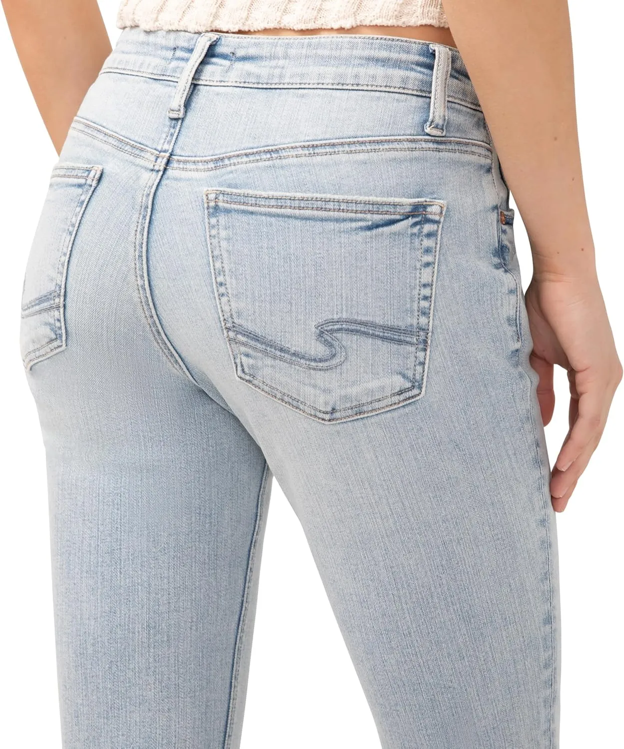 Silver Jeans Co. Women's Boyfriend Mid Rise Slim Leg Jeans