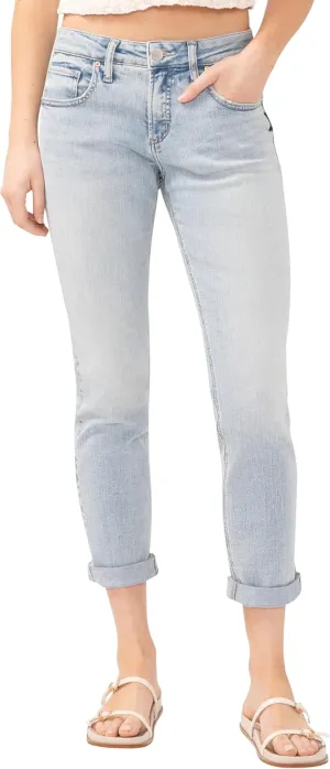 Silver Jeans Co. Women's Boyfriend Mid Rise Slim Leg Jeans