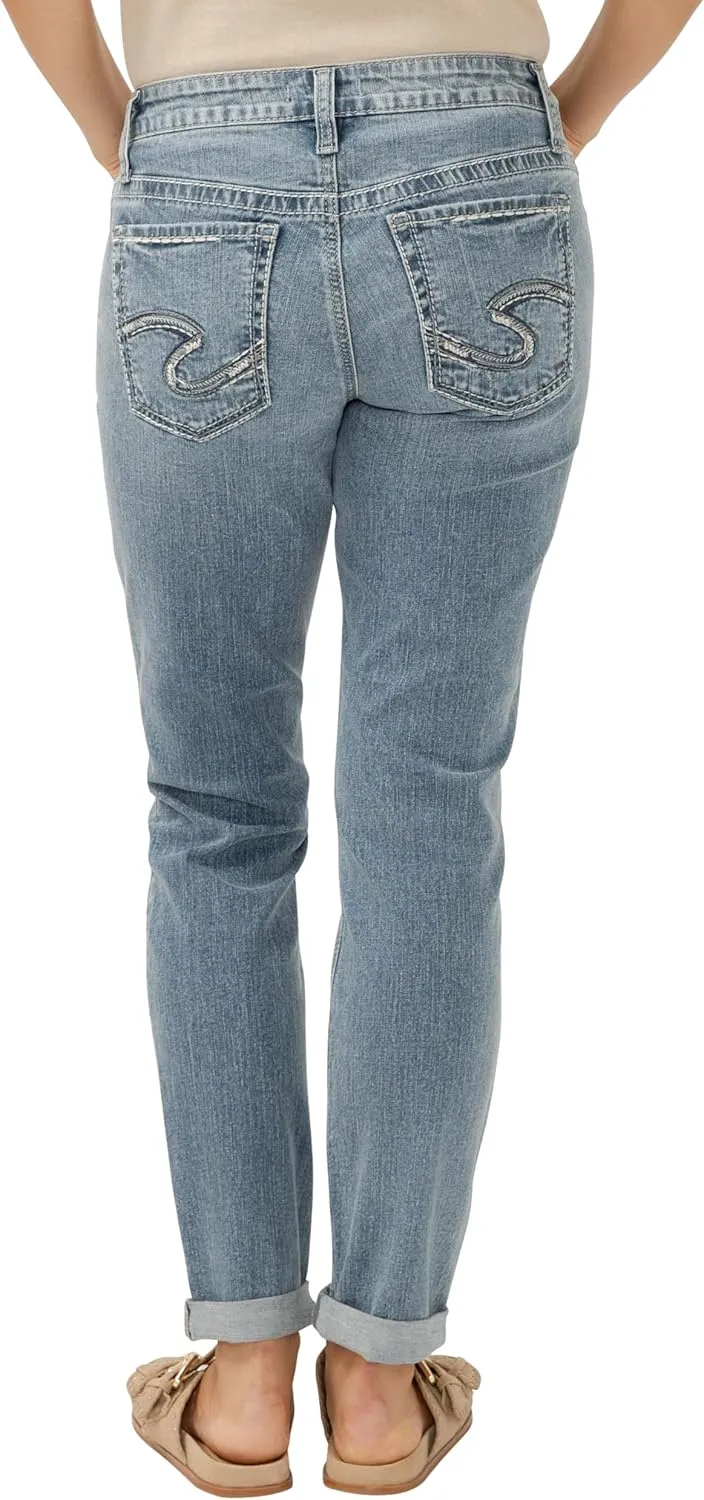 Silver Jeans Co. Women's Boyfriend Mid Rise Slim Leg Jeans