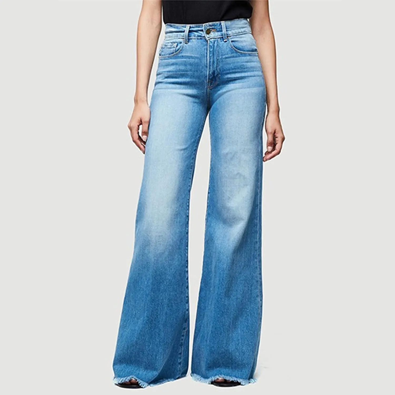 SMIDOW Flare Denim Pants for Women's Bell Bottom Jeans Palazzo Jeans Wide-Leg Pants Fall Fashion Jeans Trousers