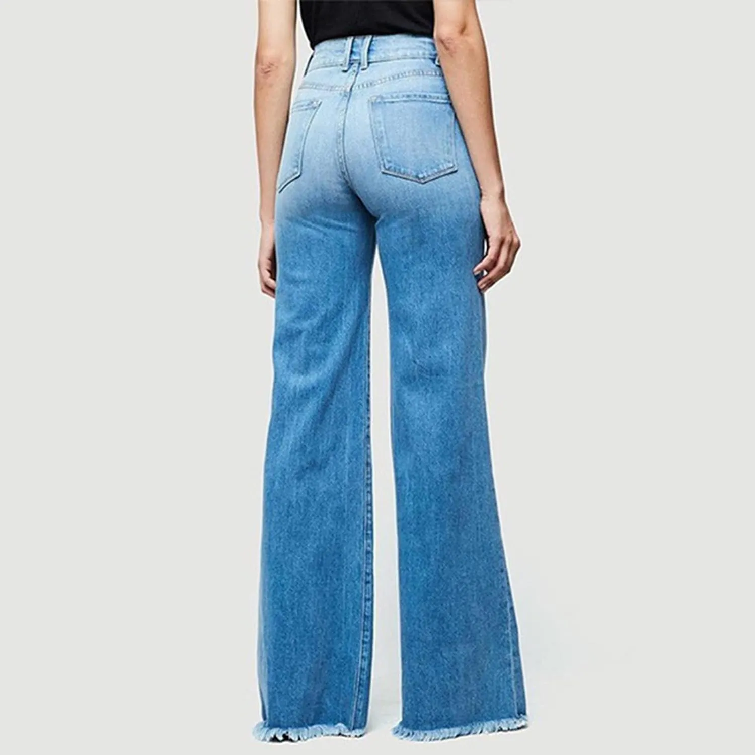 SMIDOW Flare Denim Pants for Women's Bell Bottom Jeans Palazzo Jeans Wide-Leg Pants Fall Fashion Jeans Trousers