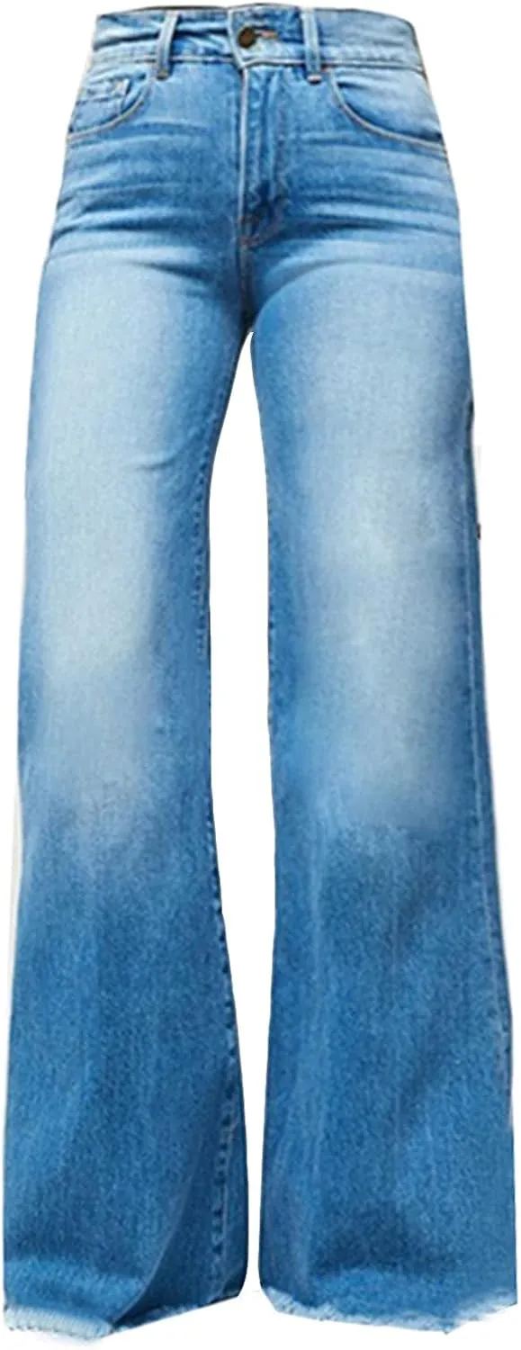 SMIDOW Flare Denim Pants for Women's Bell Bottom Jeans Palazzo Jeans Wide-Leg Pants Fall Fashion Jeans Trousers