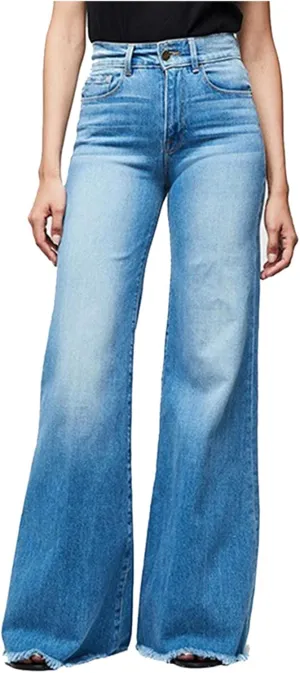 SMIDOW Flare Denim Pants for Women's Bell Bottom Jeans Palazzo Jeans Wide-Leg Pants Fall Fashion Jeans Trousers