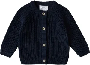 Stellou & friends 100% Cotton Chunky Ribbed Knitted Cardigan for Boys & Girls Ages 0-6 Years