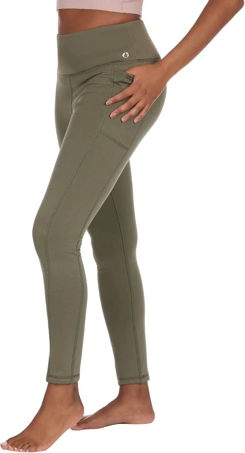 The American Outdoorsman Women's High Rise Fleece Leggings with Side Pocket, Moisture Wicking, Quick Dry Fabric