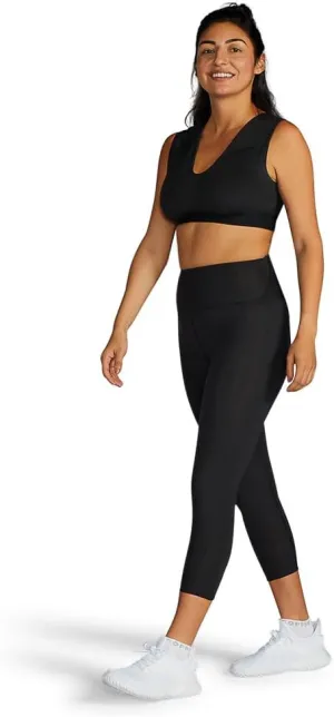 Tommie Copper Lower Back Support Compression Capri Leggings for Women, Flattering Fit, Sweat Wicking, Breathable