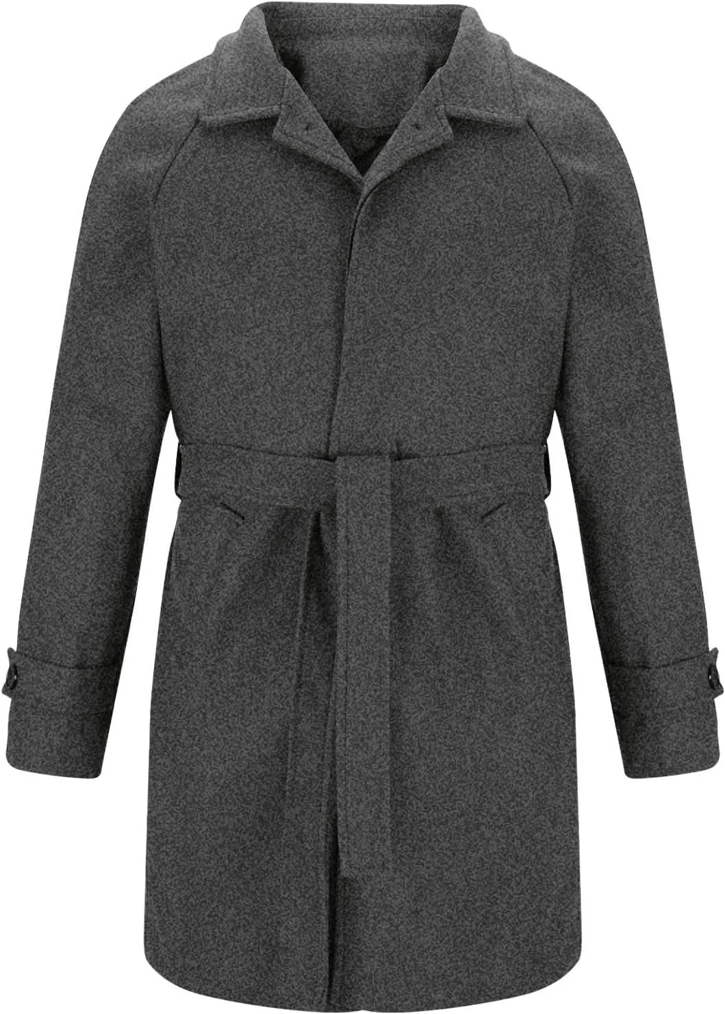 Trench Coat Men Classic Notched Collar Overcoat Warm Single Breasted Peacoat Elegant Long Jacket Overcoat